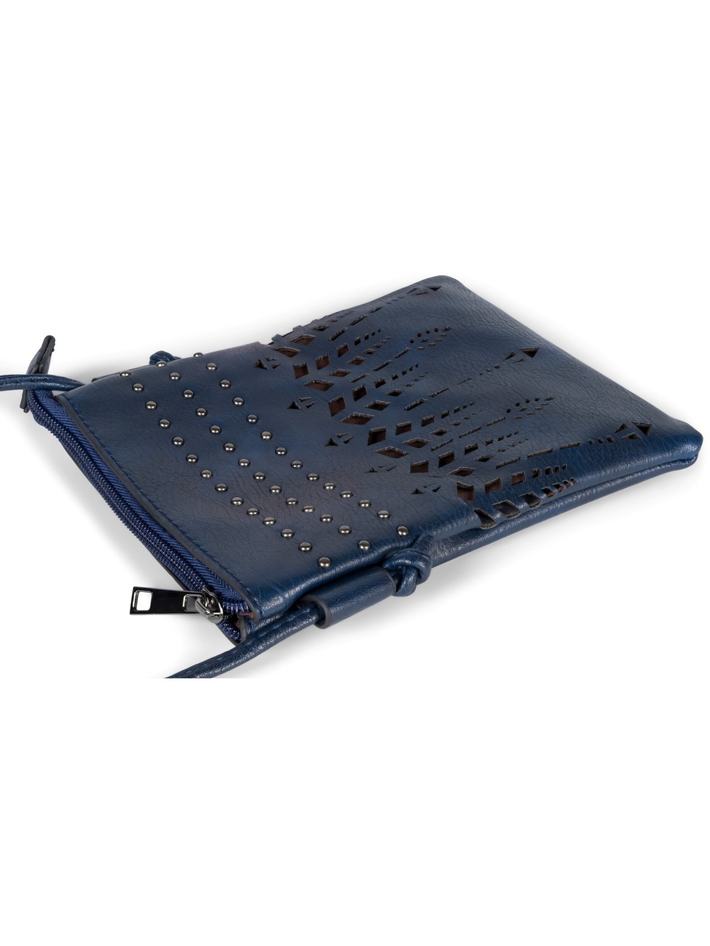 styleBREAKER Umhängetasche 'Mini Umhängetasche Ethno Cutout und Nieten'‌‌‌‌‌ in Blau