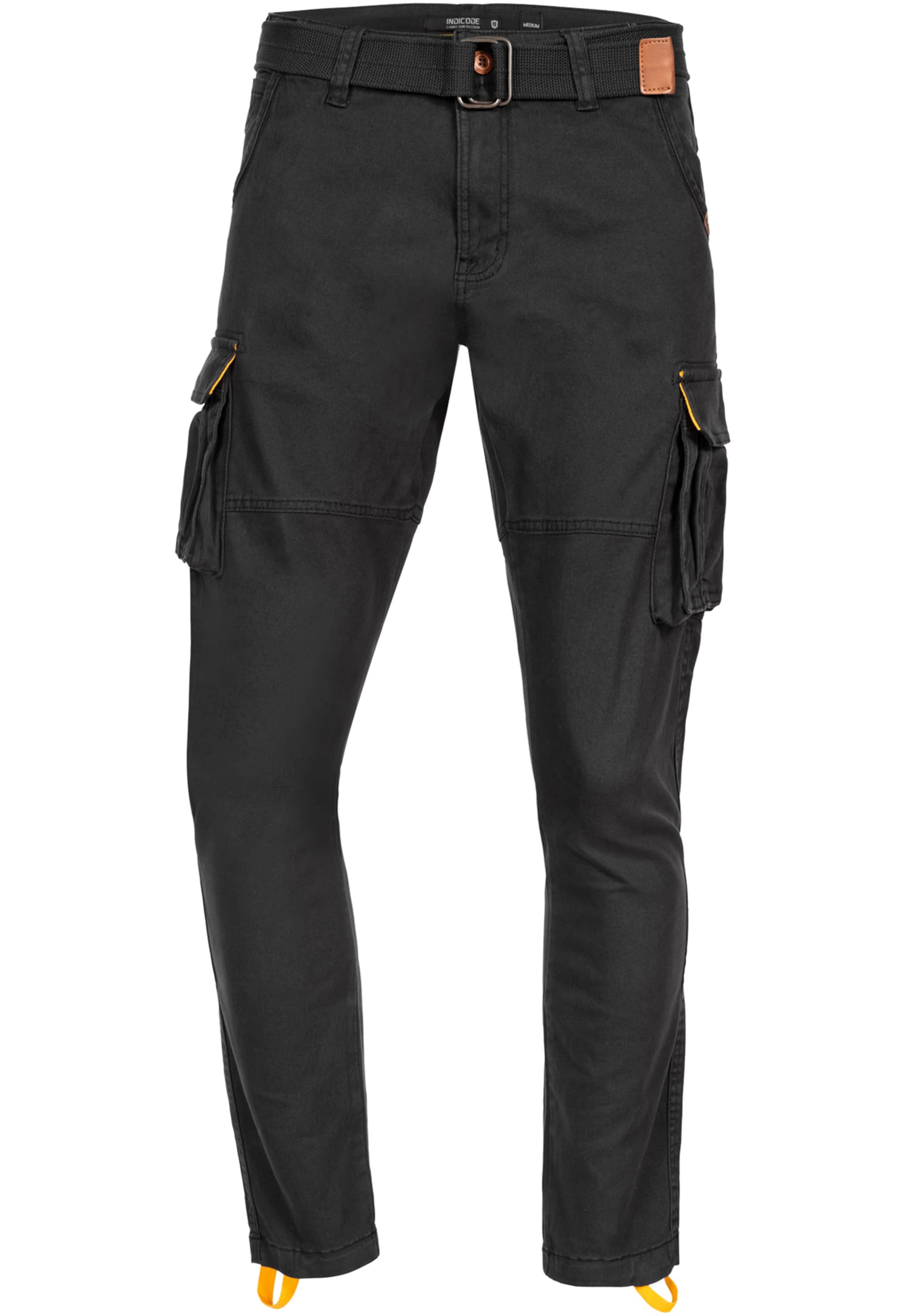 INDICODE JEANS Cargo trousers 'Mathen' in Black: front