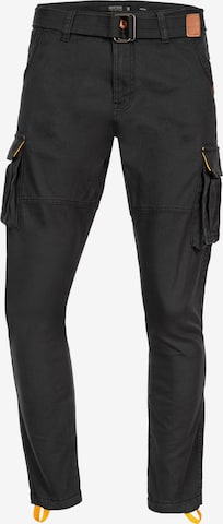 INDICODE JEANS Regular Cargo Pants 'Mathen' in Black: front