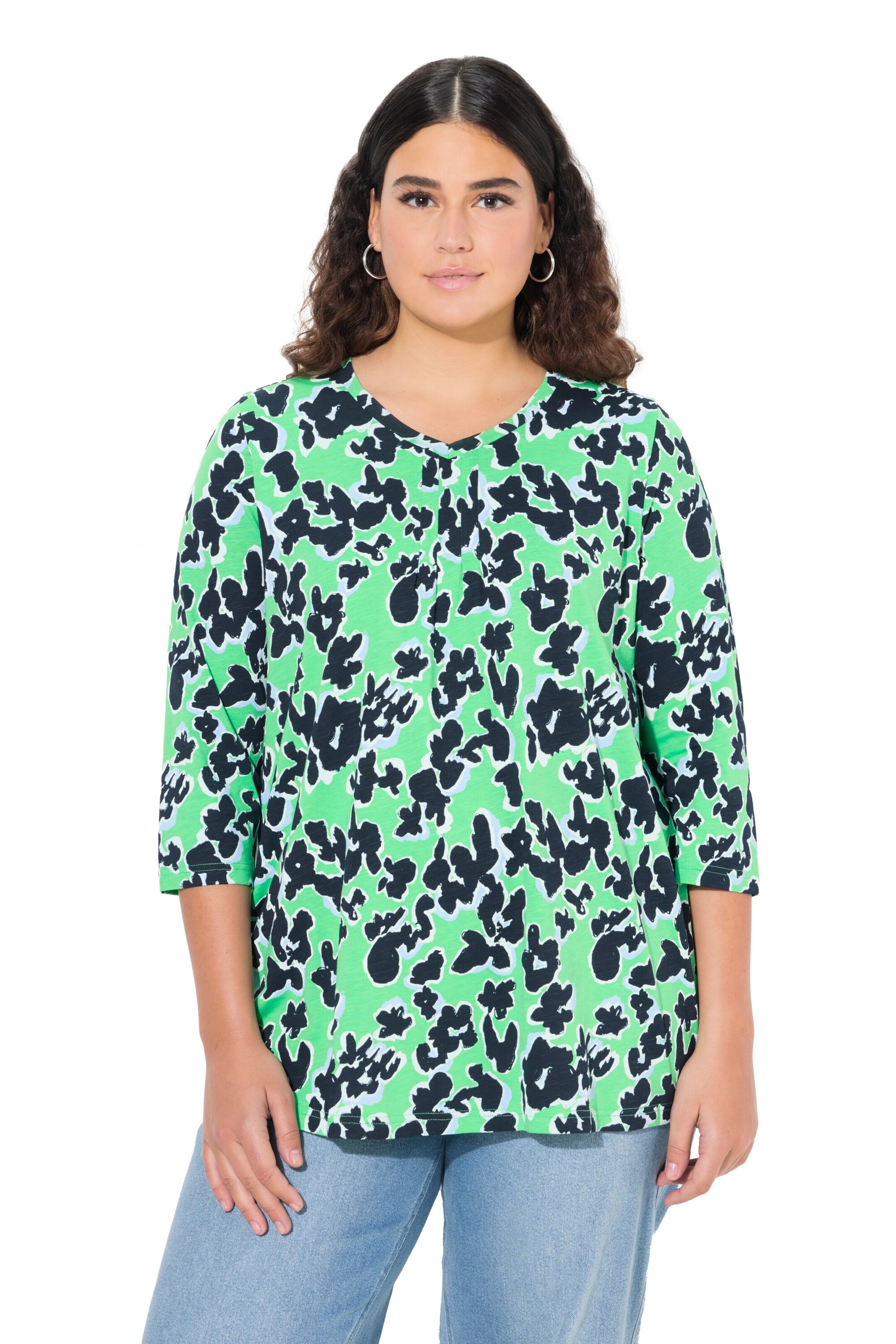 Ulla Popken Shirt in Groen: voorkant