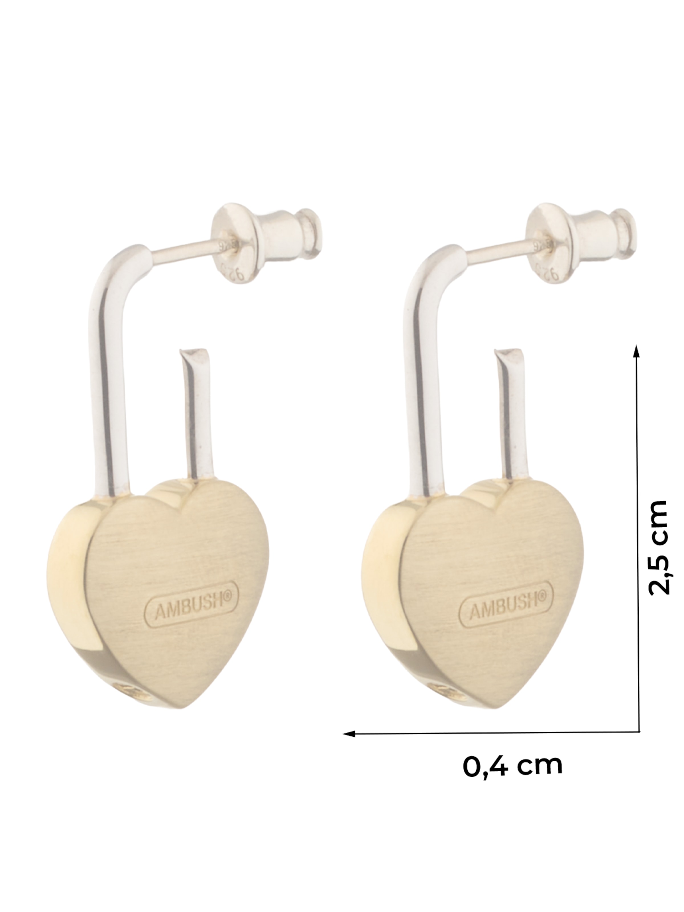 AMBUSH Earring 'SMALL HEART PADLOCK' in Gold