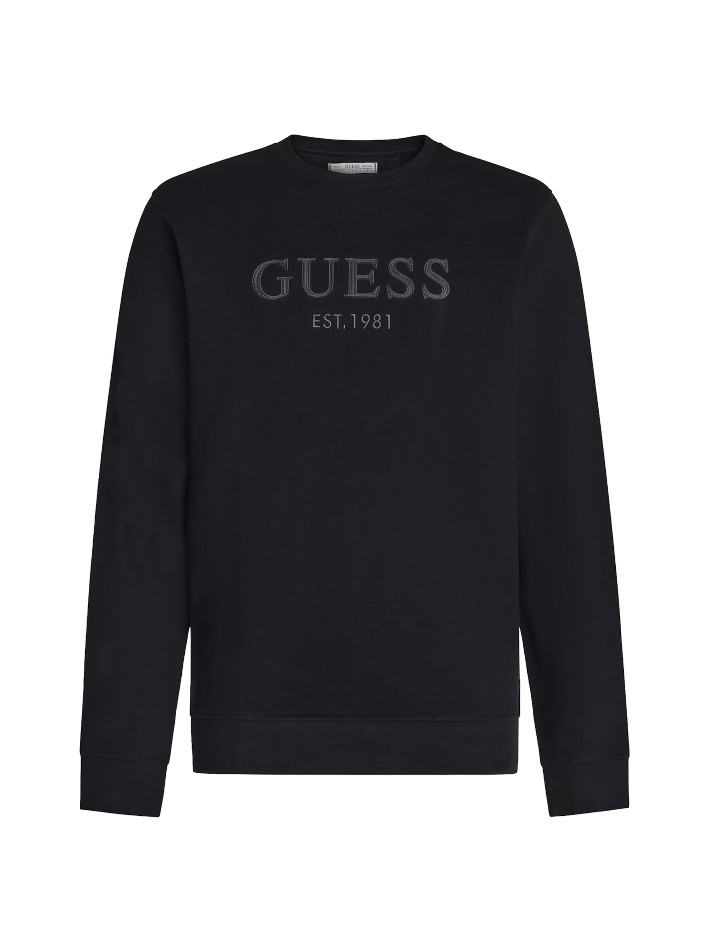 GUESSSweater majica - crna boja: prednji dio