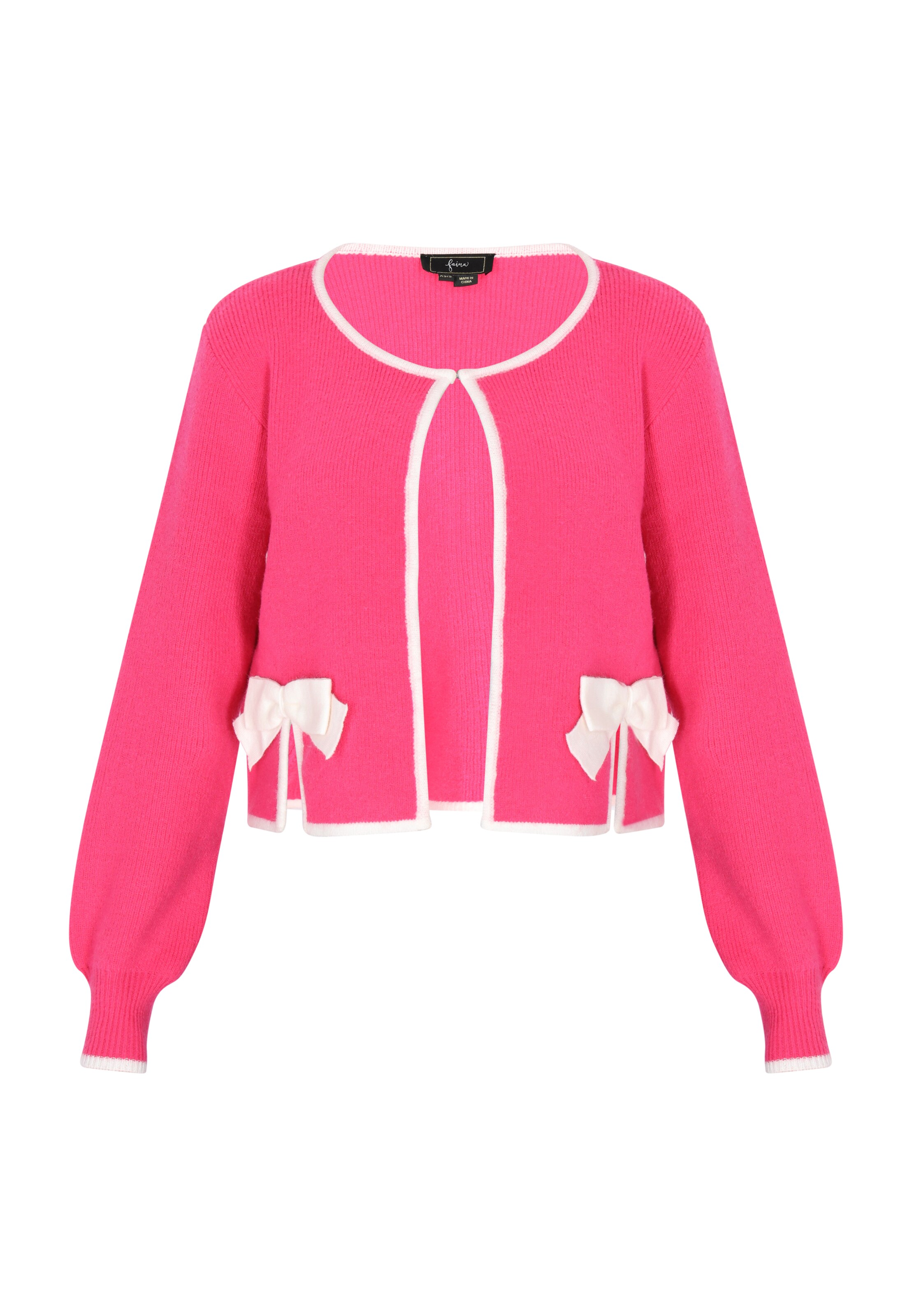 faina Gebreid vest in Roze: voorkant