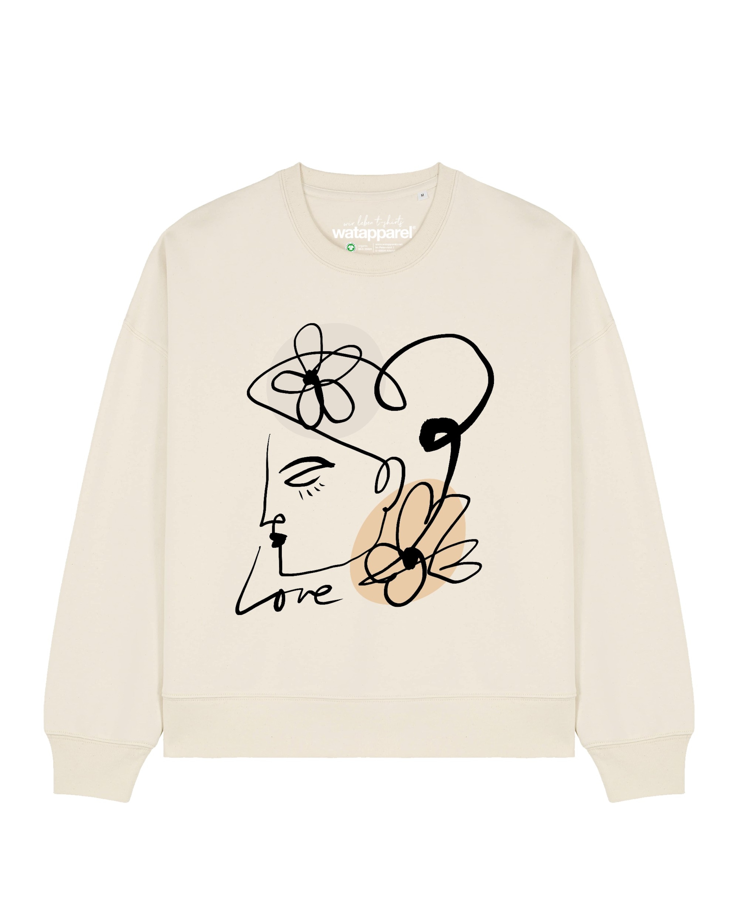 Watapparel Sweatshirt 'Self Love ' in Beige: voorkant