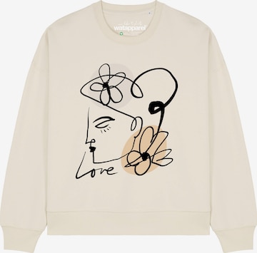 Sweat-shirt 'Self Love ' Watapparel en beige : devant