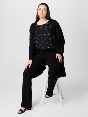 Fransa Curve Knit Cardigan 'Blume' in Black