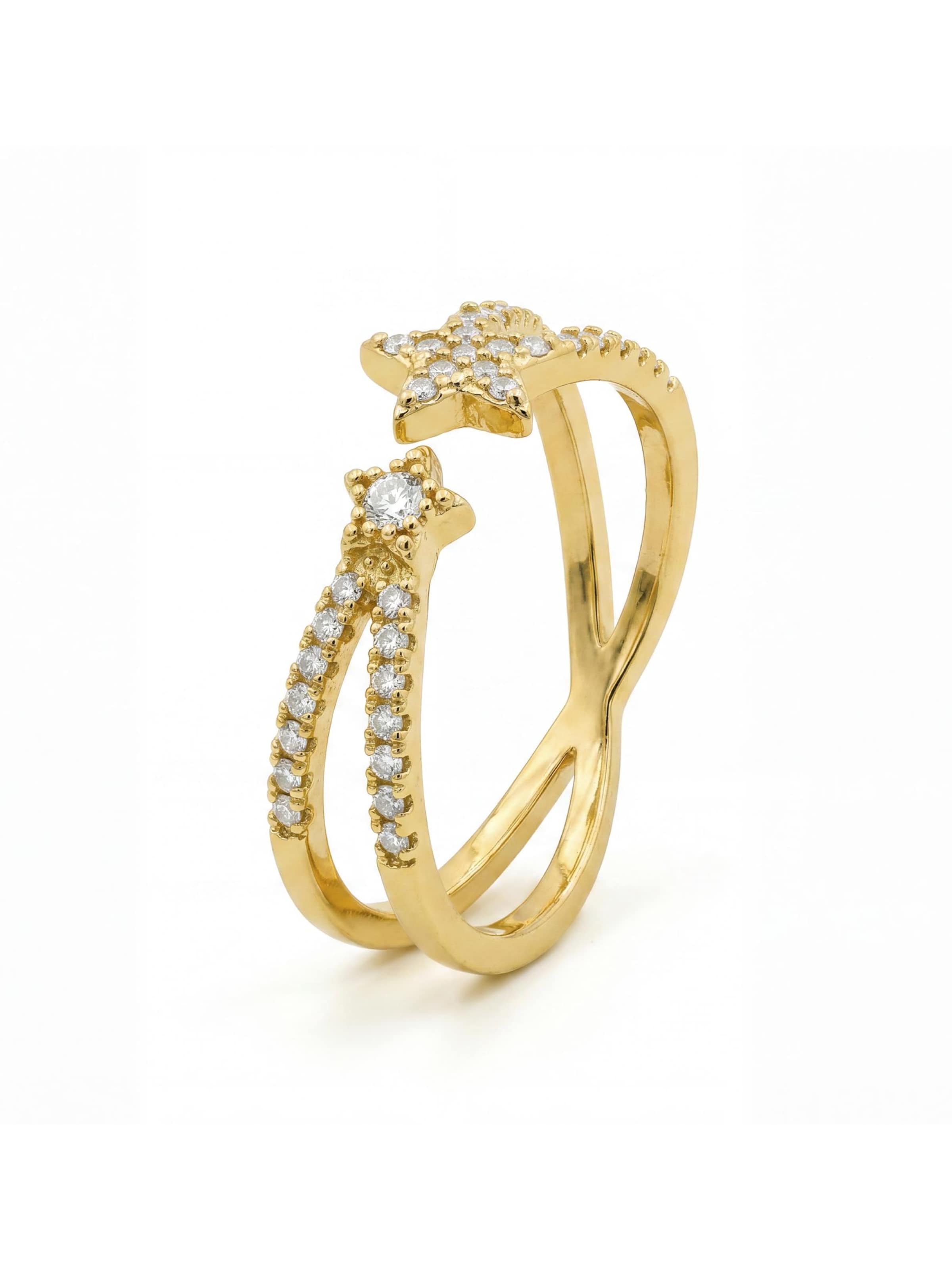 Luxenter Ring 'Helmsu'‌‌‌‌‌‌‌‌ in Gold: Vorderseite