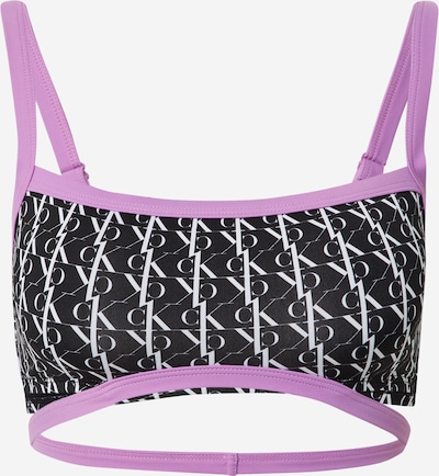 Calvin Klein Swimwear Bikinitop in de kleur Lila / Zwart / Wit, Productweergave