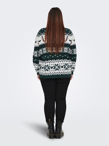 ONLY Carmakoma Sweater 'Xmas' in Green