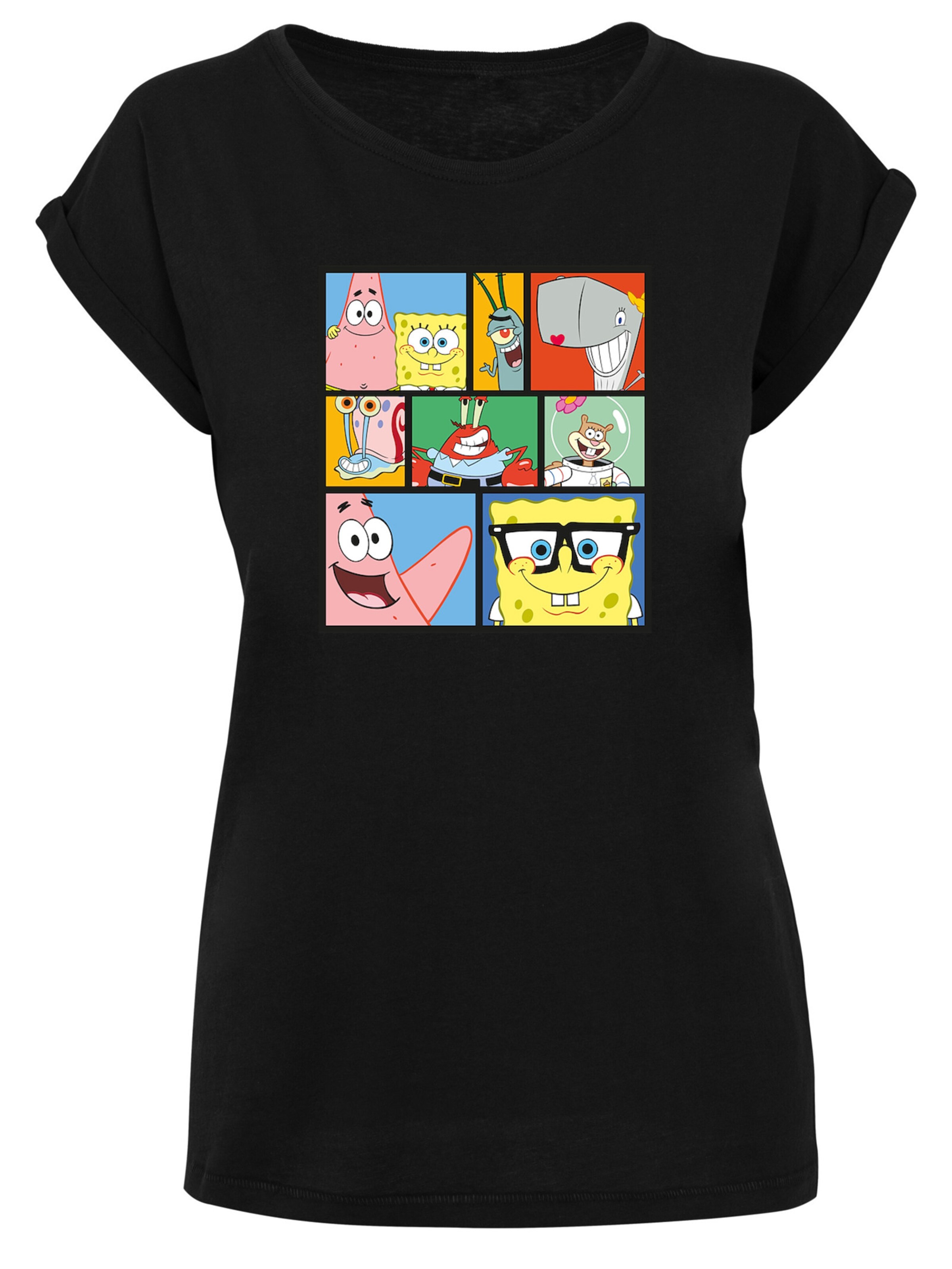 T-shirt 'Spongebob Schwammkopf' F4NT4STIC en noir : devant