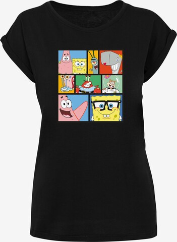 F4NT4STIC Shirt 'Spongebob Schwammkopf' in Zwart: voorkant