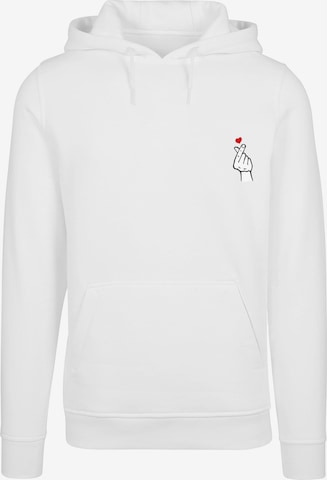 Sweat-shirt 'Love Sign 2.0' Mister Tee en blanc : devant
