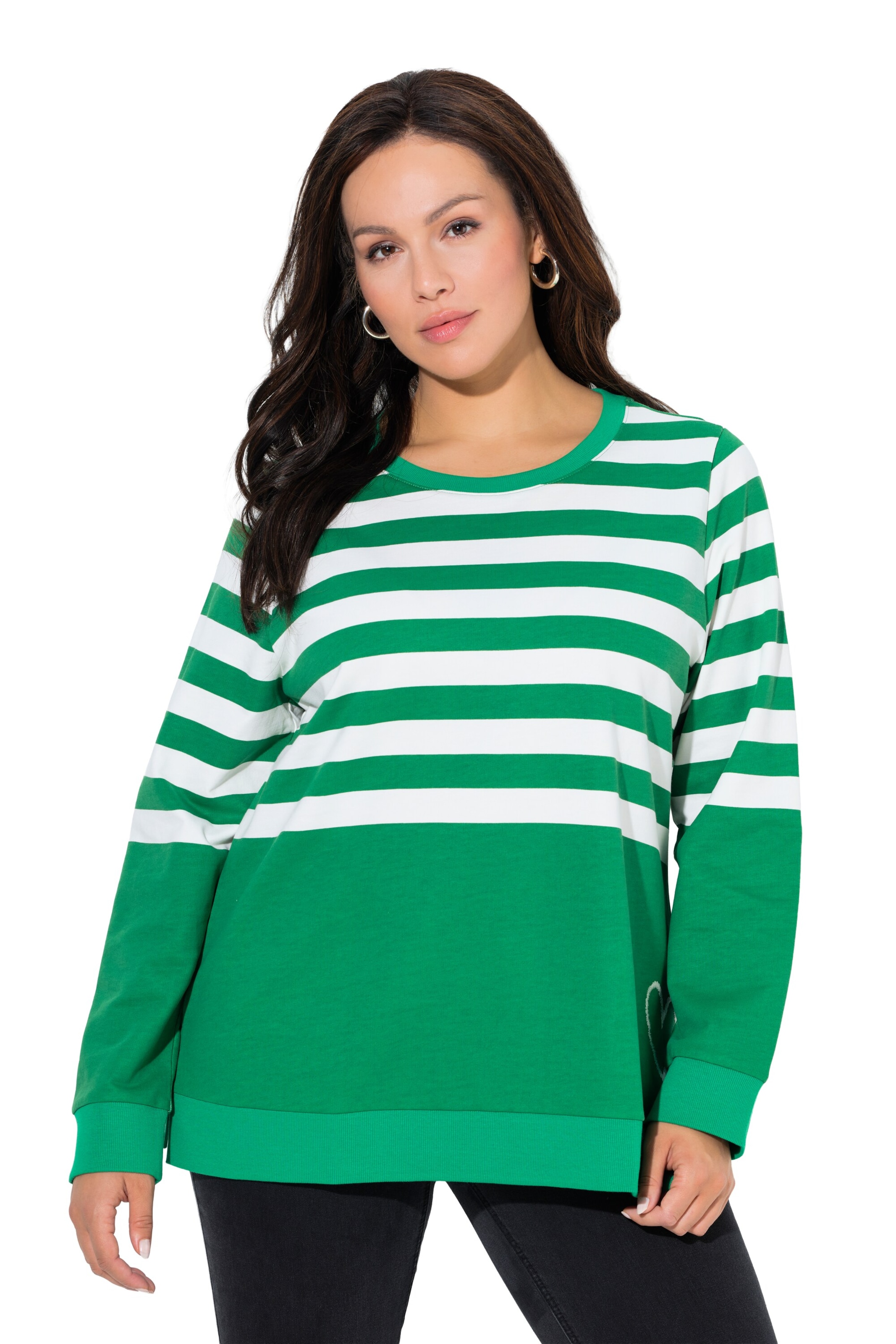 Ulla Popken Sweatshirt in Green: front