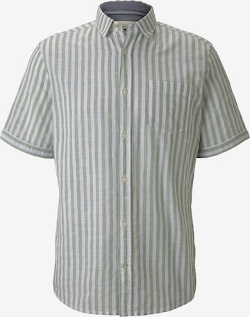 TOM TAILOR Regular fit Button Up Shirt in Green: front