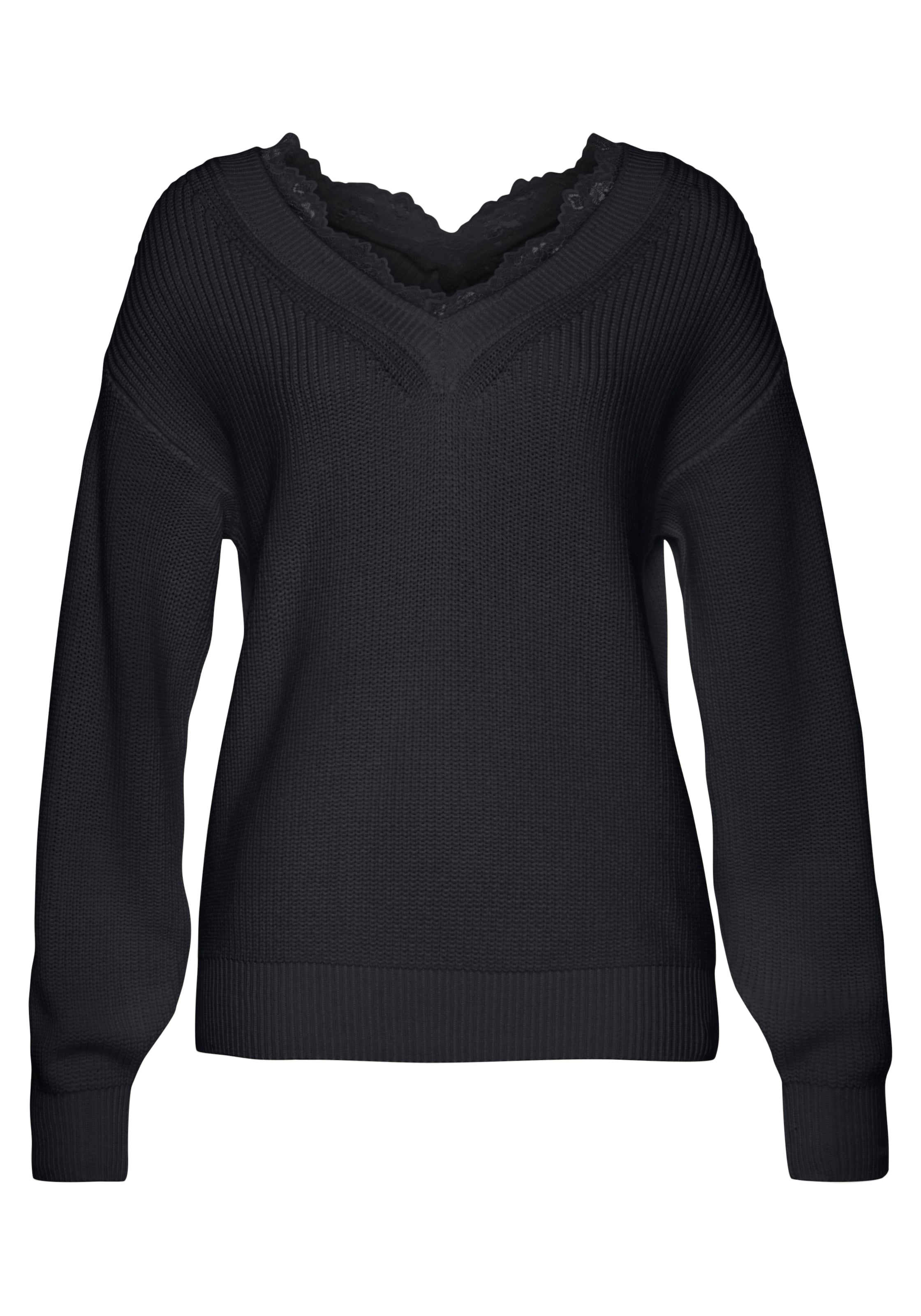LASCANA Sweater in Black: front