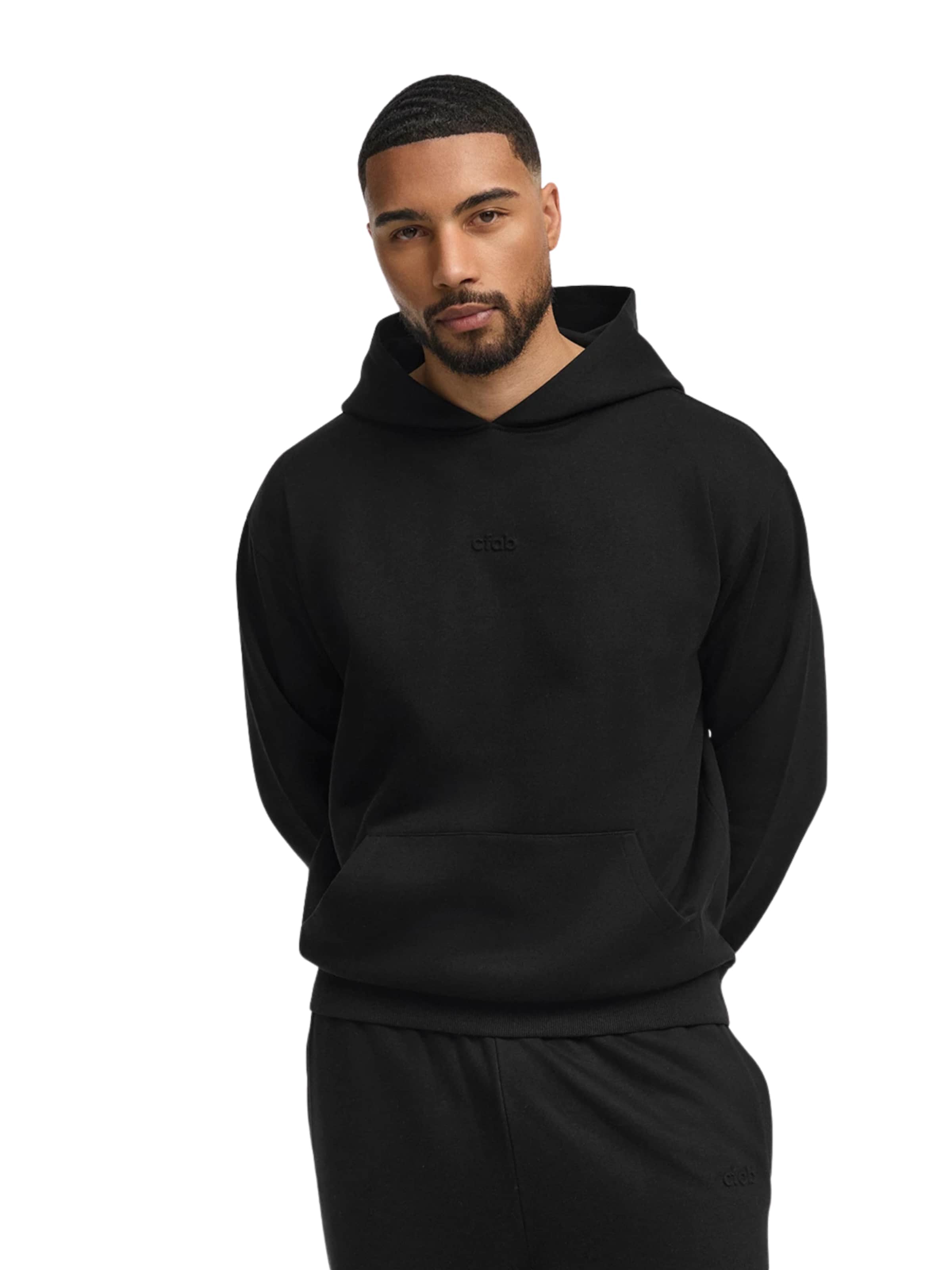 cfab (formerly creamy fabrics) Sweatshirt 'Menswear Relaxed Fit Classic Hoodie'‌‌‌‌‌‌ in schwarz, Produktansicht