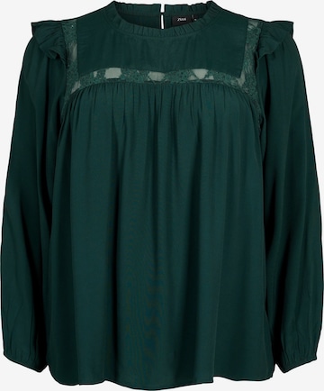 Camicia da donna 'BELLA' di Zizzi in verde: frontale