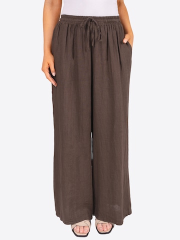 Wide Leg Pantalon 'Perla' Seasons of April en marron : devant