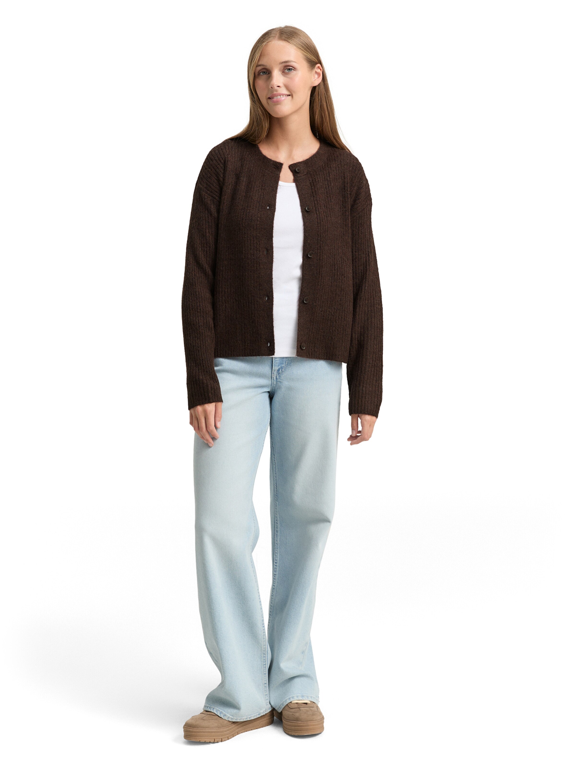 TOM TAILOR DENIM Pletena jopa | rjava barva