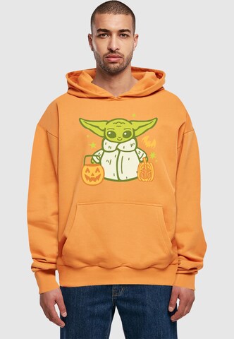 ABSOLUTE CULT Sweatshirt 'Star Wars - Grogu Halloween Trick Or Treat' in Orange: Vorderseite