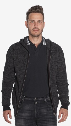 Le Temps Des Cerises Zip-Up Hoodie 'SION' in Black: front