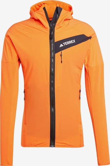 ADIDAS TERREX Funktionele fleece-jas 'Techrock' in de kleur Oranje / Zwart / Wit, Productweergave