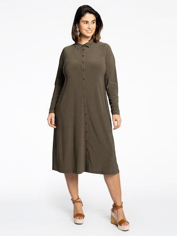 Yoek Shirt Dress 'Dolce ' in Brown