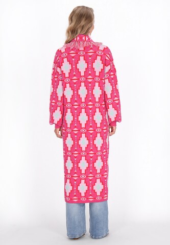 Manteau en tricot IZIA en rose