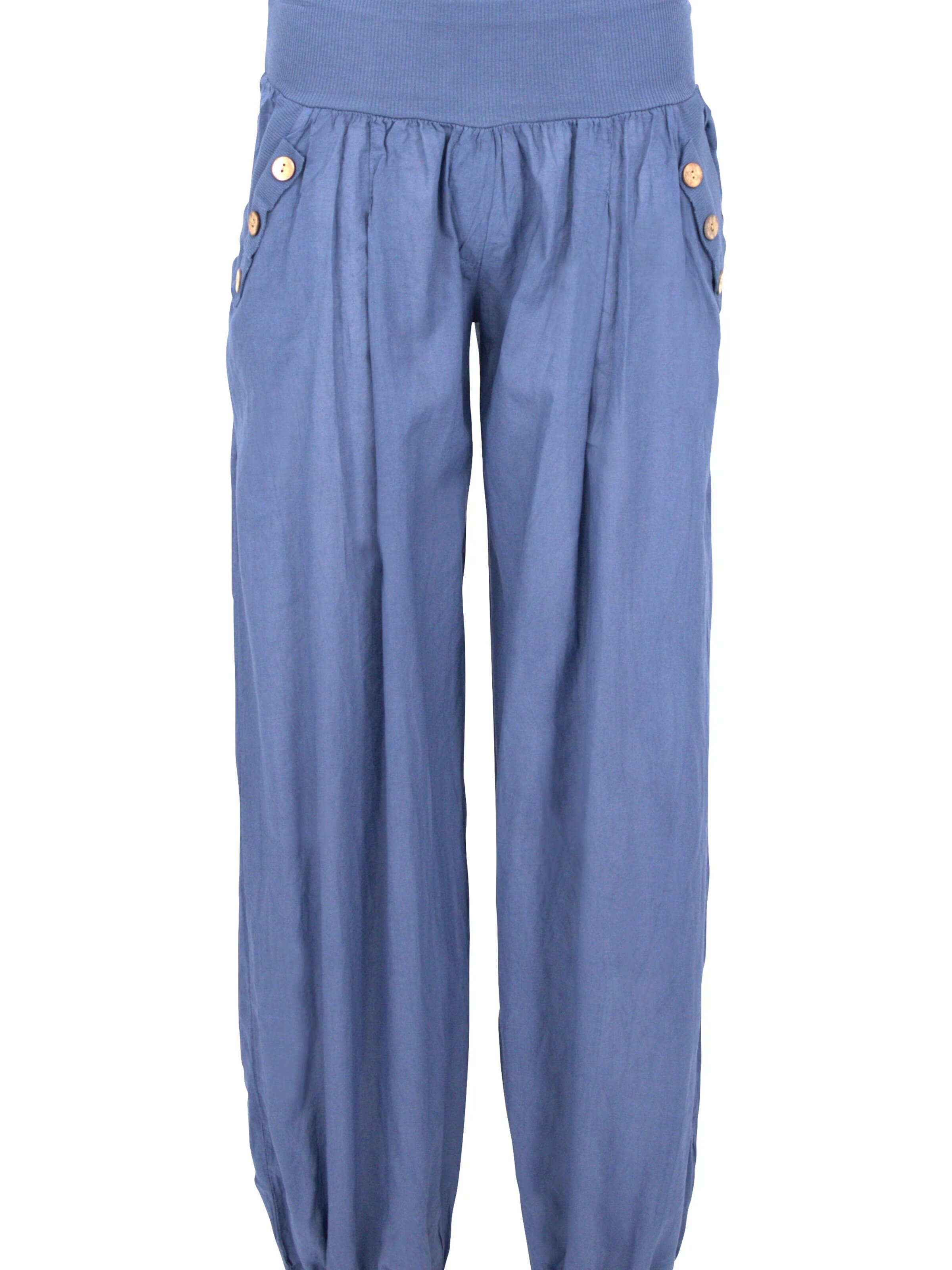malito more than fashion Harem Pants in Blue: front