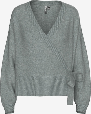 PIECES Neuletakki 'PCMALOU' värissä harmaa: etupuoli