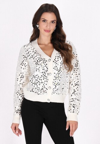 faina Knit cardigan in White: front