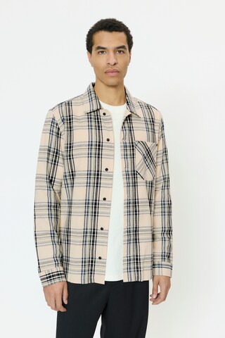 Matinique Regular fit Overhemd 'Pelton' in Beige: voorkant