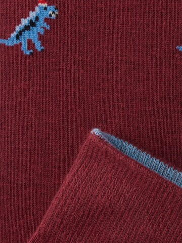 Von Jungfeld Socken 'mit Weihnachtsmotiven' in Rot