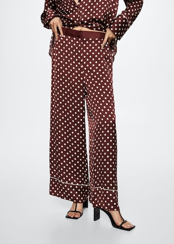 MANGO Wide leg Broek 'Lola' in Bruin: voorkant