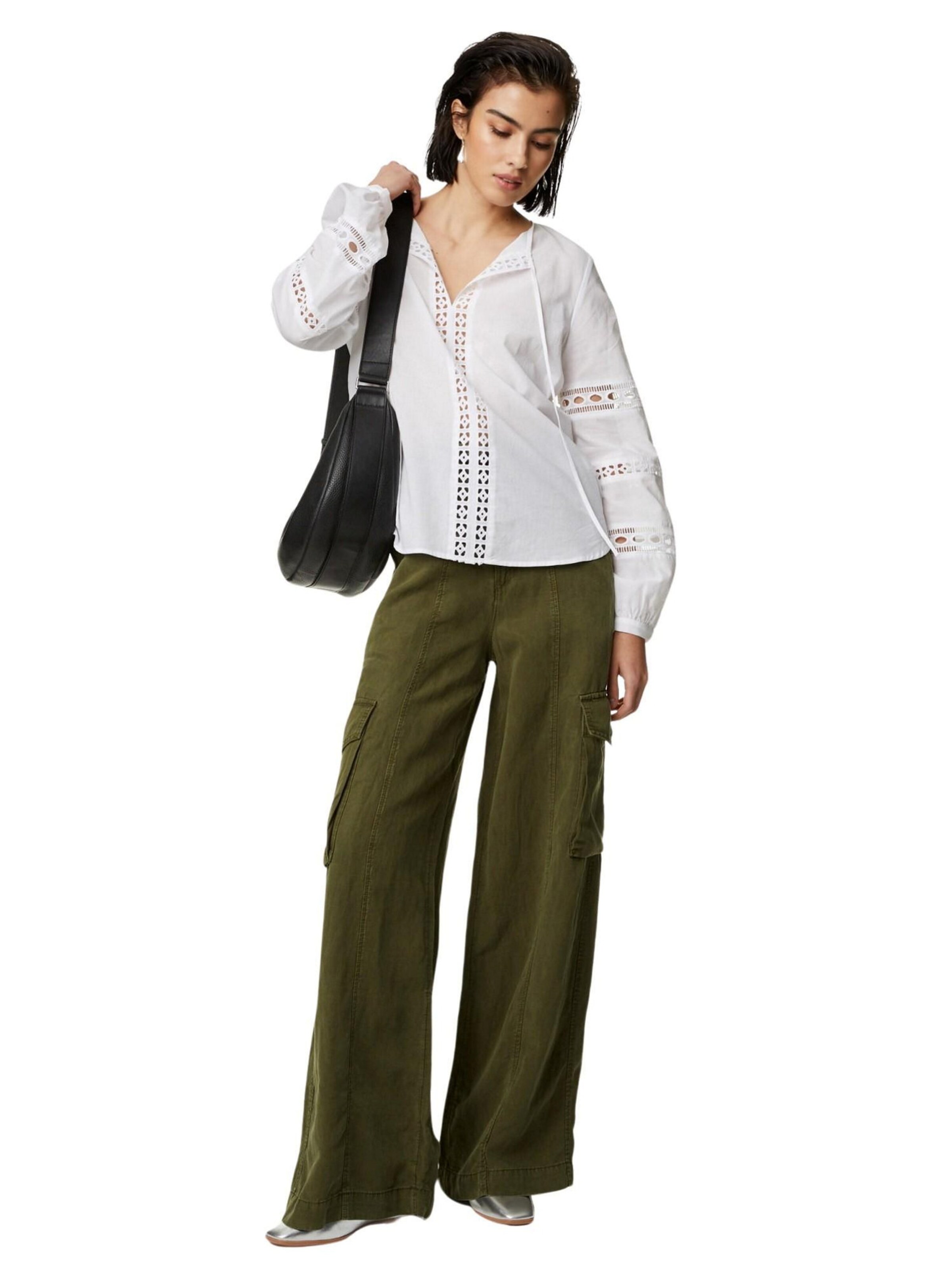 Wide Leg Pantalon cargo Marks & Spencer en vert