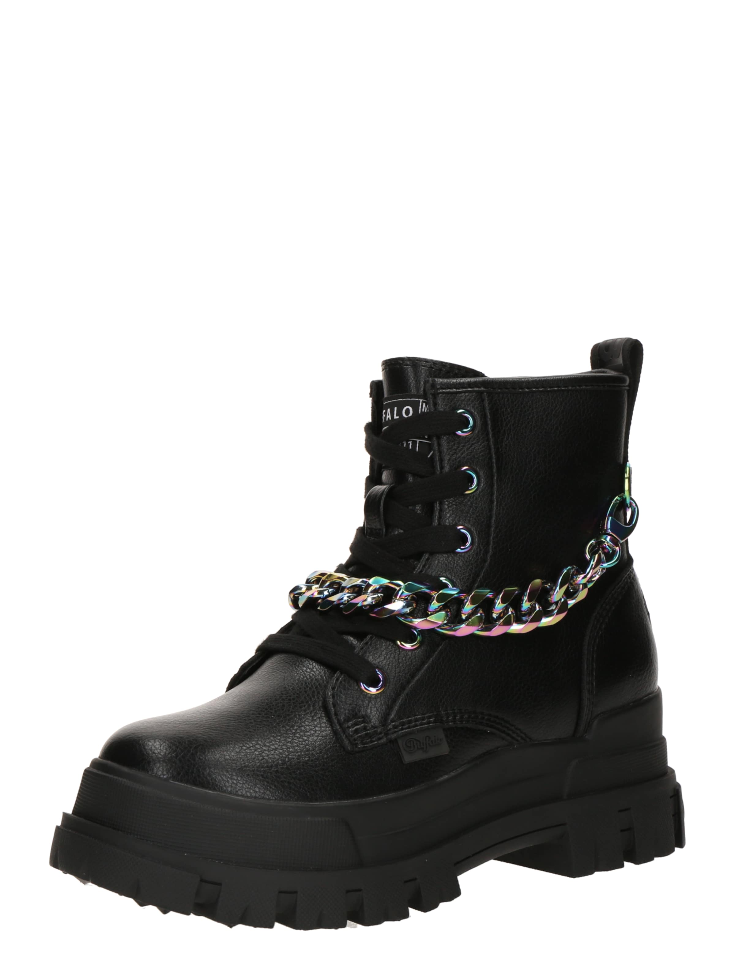 BUFFALO Ниски ботуши с връзки 'Aspha' в черно: отпред