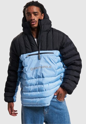 SOUTHPOLE Winterjas 'Bubble Hybrid 1.0' in Blauw: voorkant