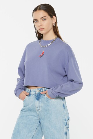 Harlem Soul LO-LA Cropped Sweatshirt printed in Lila: Vorderseite