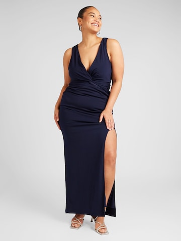 Skirt & Stiletto Evening Dress in Blue: front