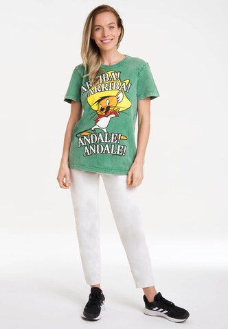 LOGOSHIRT Shirt 'Looney Tunes - Speedy Gonzales' in Groen