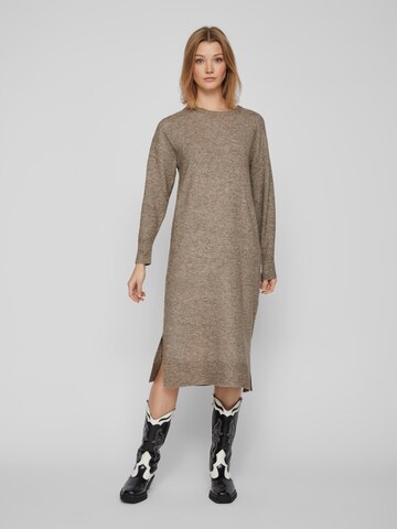 VILA Knitted dress 'Mathilda' in Brown: front