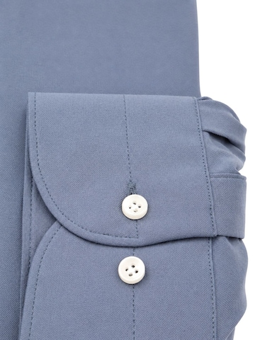 Profuomo Slim fit Button Up Shirt 'Japanese Knitted' in Blue