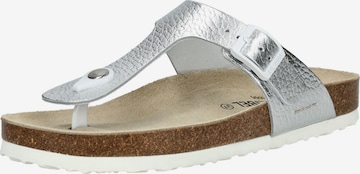 Tongs JOSEF SEIBEL en argent : devant