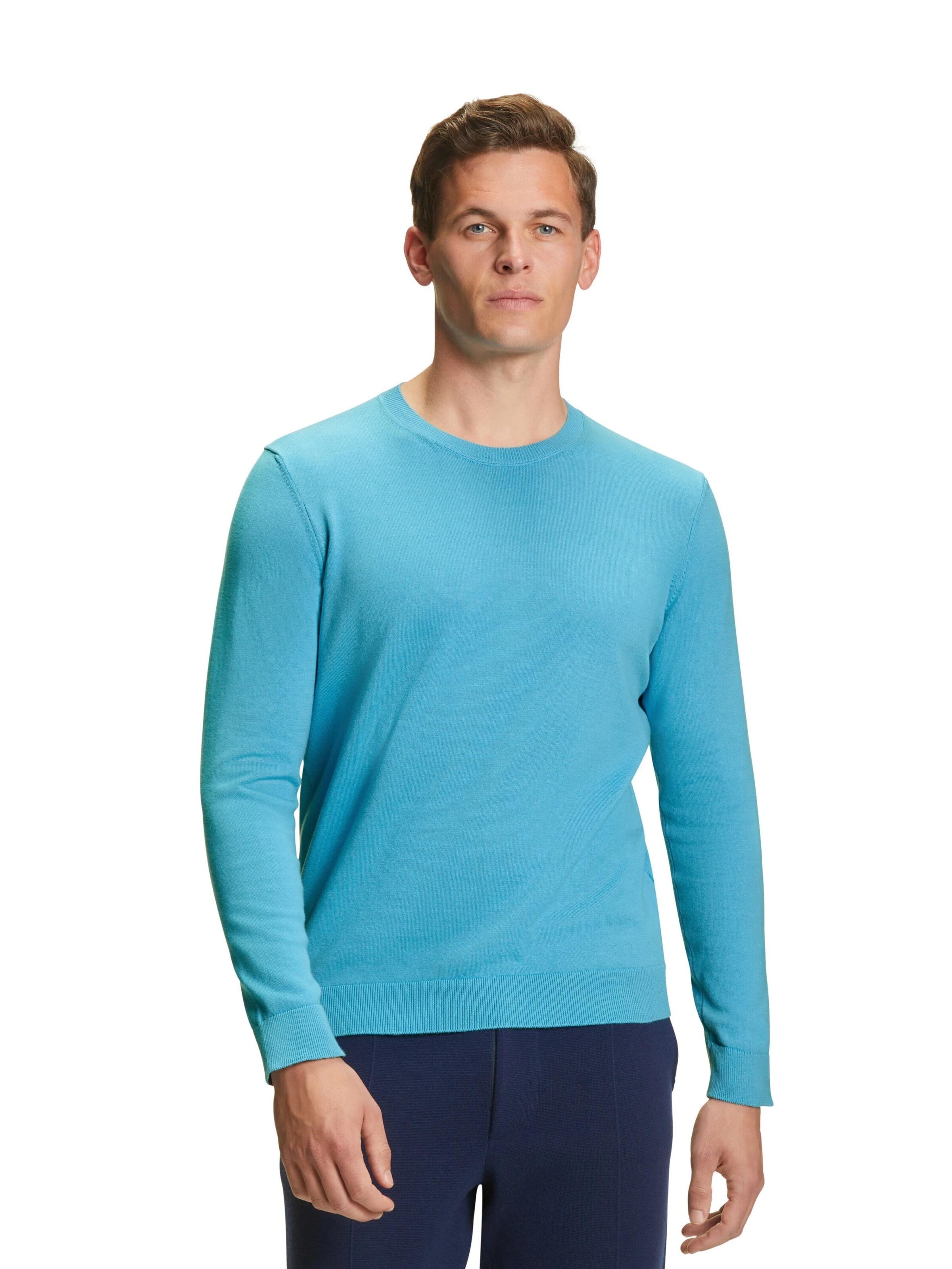 FALKE Pullover 'Cotton Knit'‌‌‌‌‌‌‌ in Blau: Vorderseite