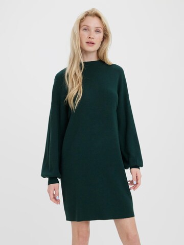 VERO MODA Úpletové šaty 'Nancy' – zelená: přední strana