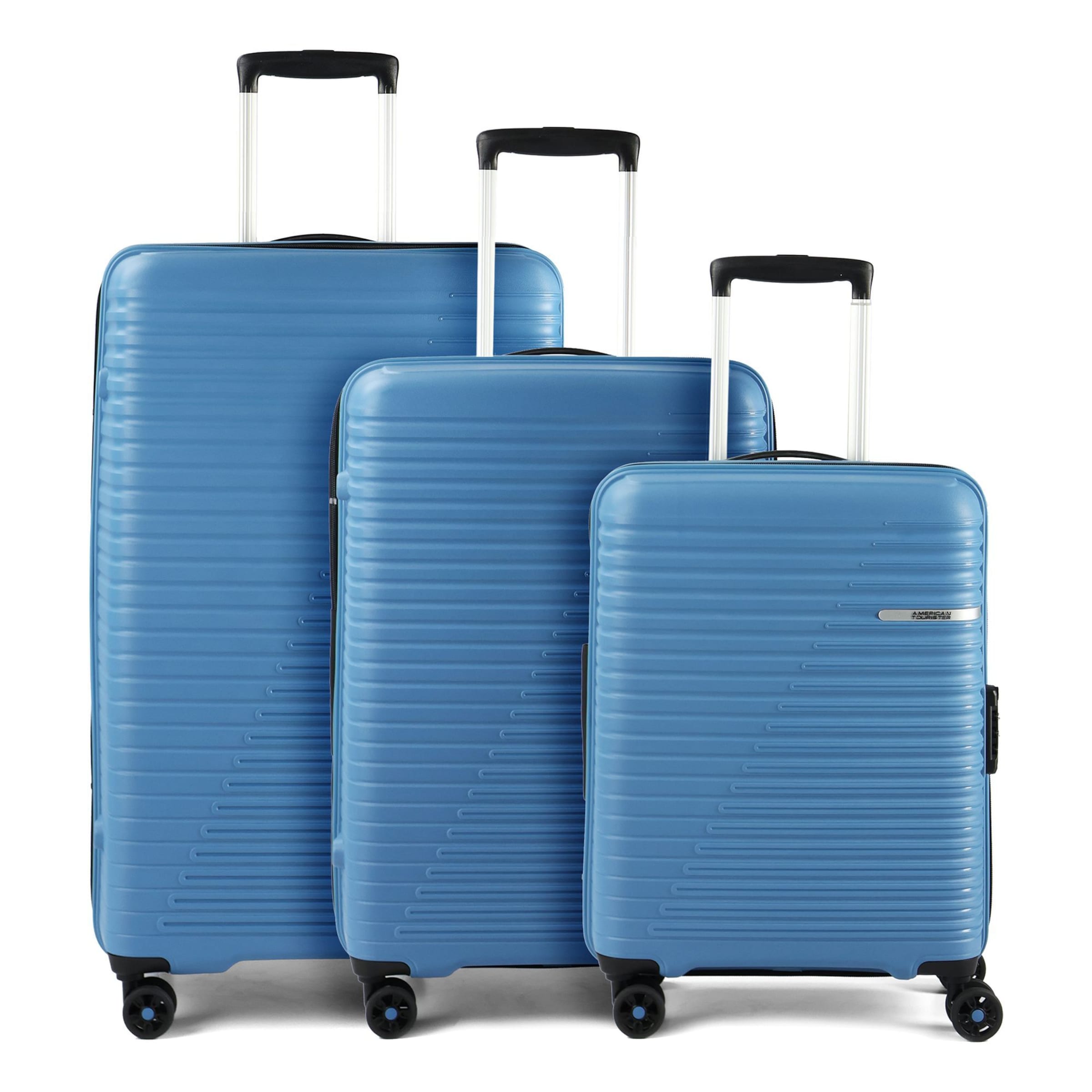 American Tourister Kofferset 'Liftoff' in Blau: Vorderseite