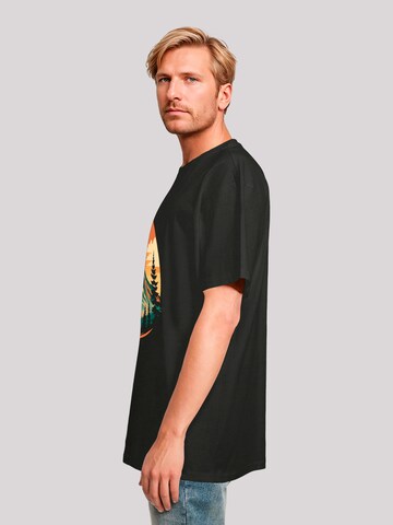 T-Shirt 'Sonnenuntergang Berglandschaft' F4NT4STIC en noir