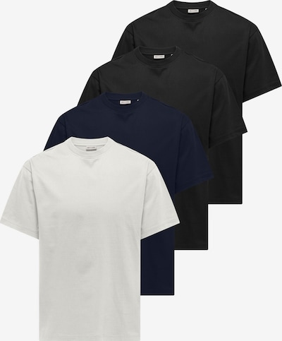 Only & Sons T-Shirt 'ONSFred' en XS en bleu marine / noir / blanc, Vue avec produit