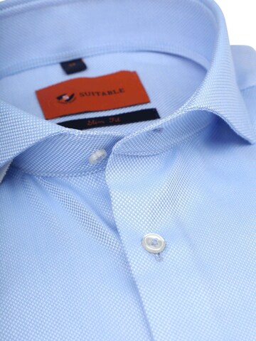 Suitable Slim fit Button Up Shirt in Blue