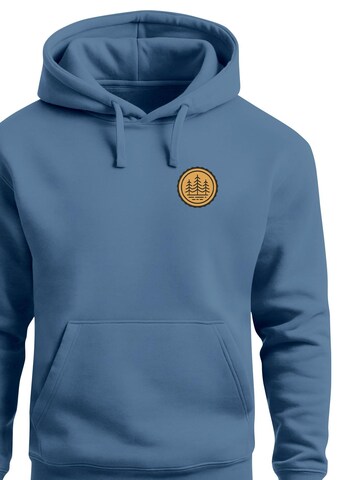 Neverless Sweatshirt 'Bäume Badge 1' in Blau